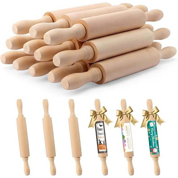 12 pack mini wooden rolling pins