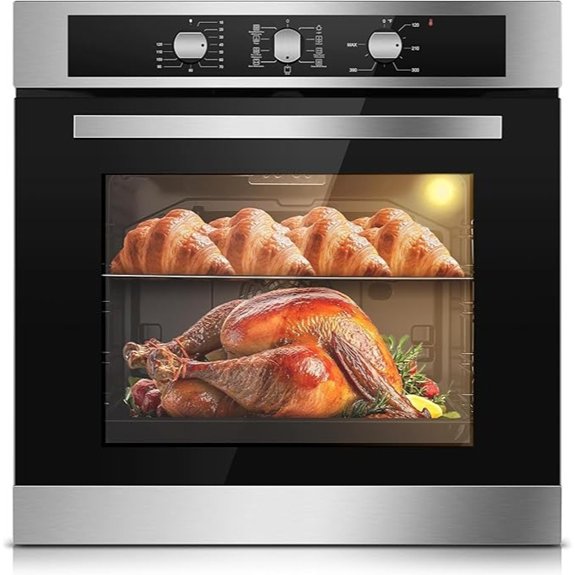 24 inch single wall oven with nine functions