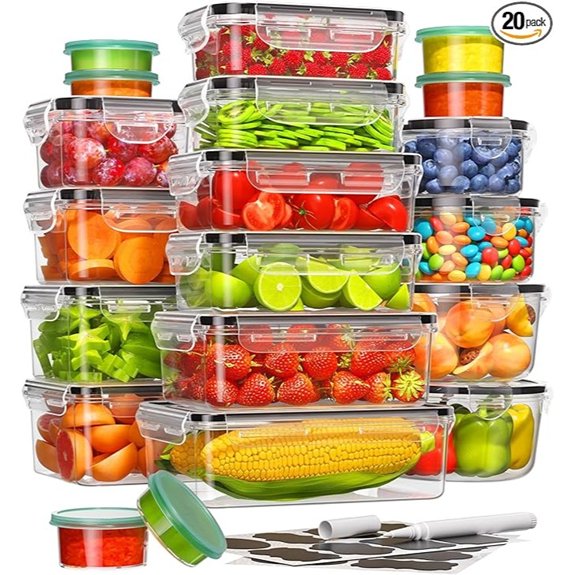 40 piece food storage containers