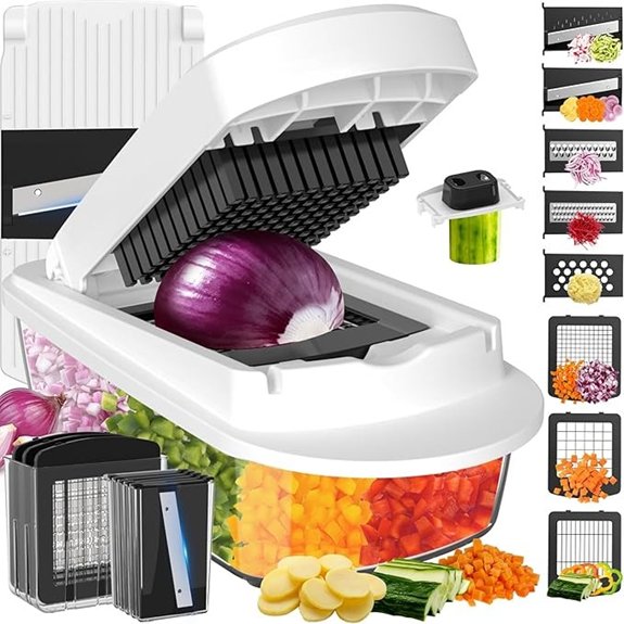 8 blade mandoline chopper system