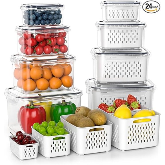 8 pack airtight fruit containers