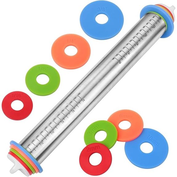 adjustable stainless steel rolling pin