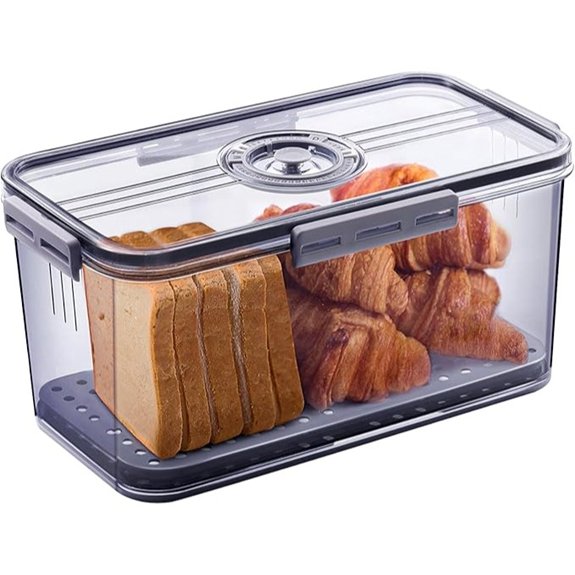 airtight grey bread box with time recording