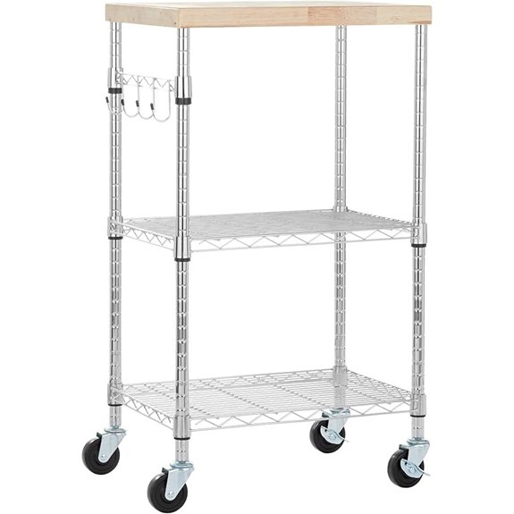 amazon basics storage rack on wheels