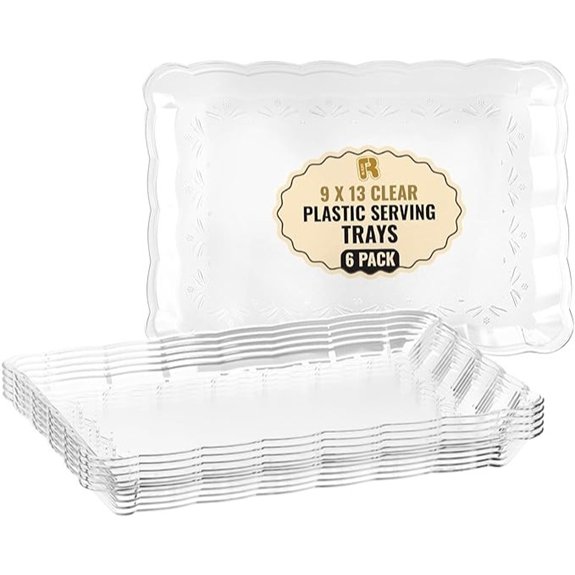 clear plastic party serving trays