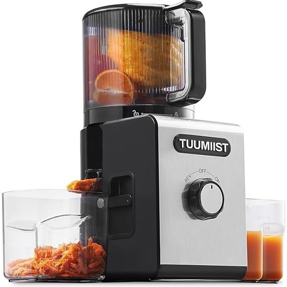 cold press juicer with large feed chute
