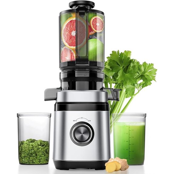 cold press juicer with wide chute