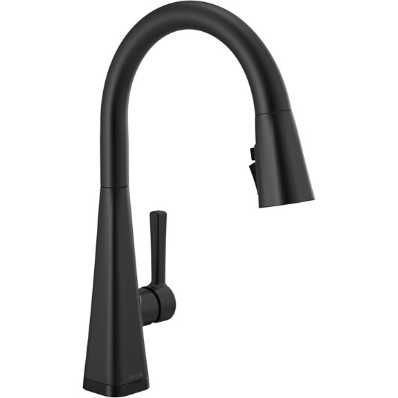 delta lenta touchless faucet with matte black finish