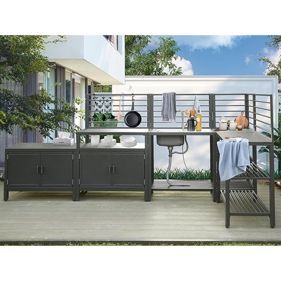 domi 5 piece outdoor kitchen island