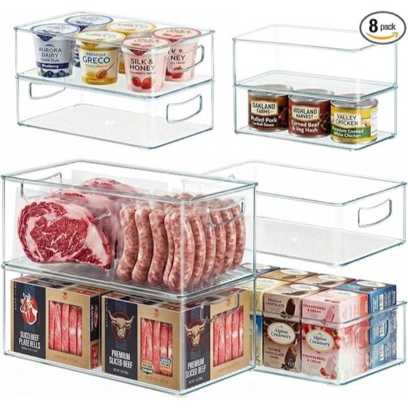 eight pack freezer organizer bins