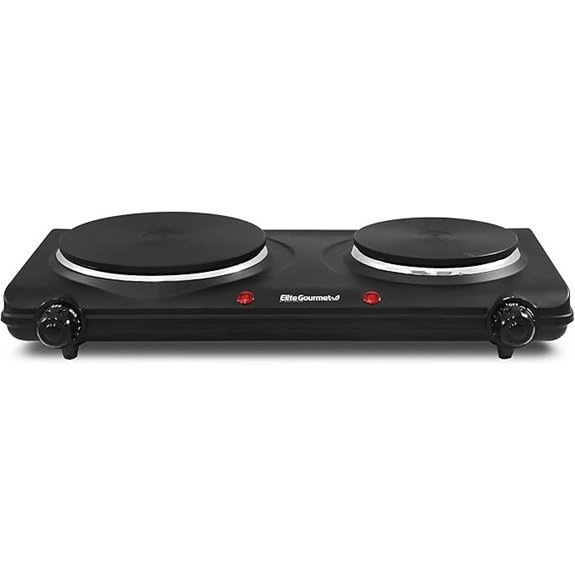 elite gourmet double cast iron heating plate
