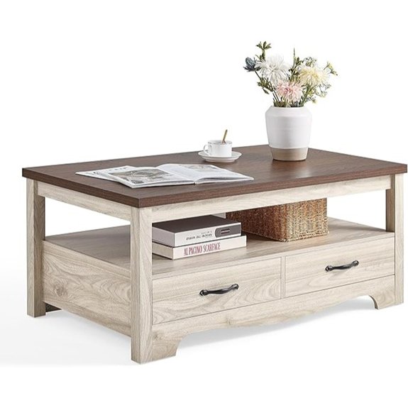 farmhouse coffee table with drawers