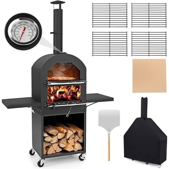 giantex wood fired pizza oven