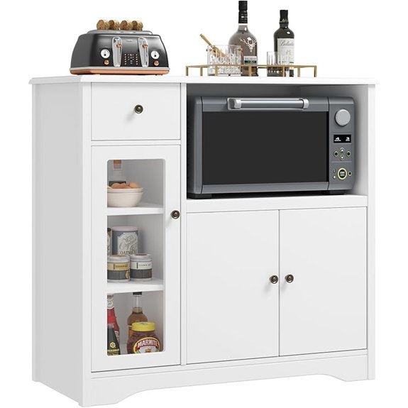 horstors white microwave cabinet