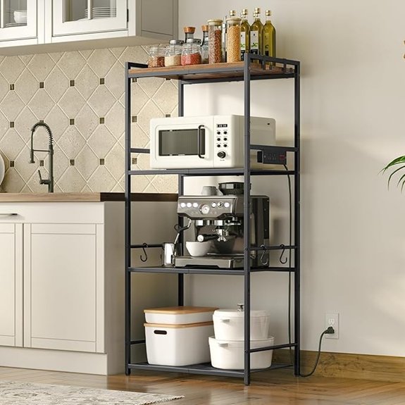 mahancris bakers rack with outlet