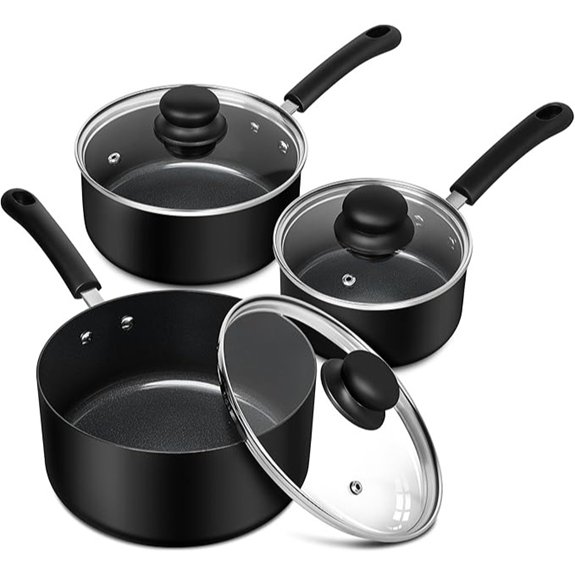 michelangelo nonstick saucepan set