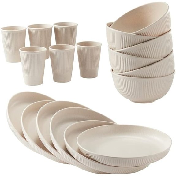 microwave safe straw dinnerware set