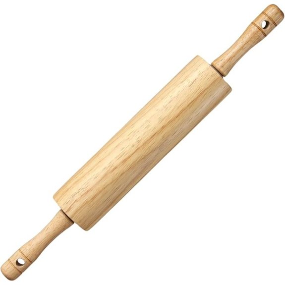 natural rubberwood rolling pin
