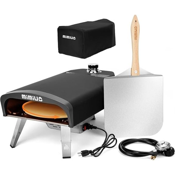 outdoor gas pizza oven with rotating stone