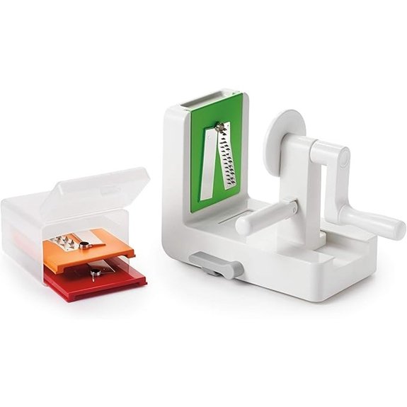 oxo 3 blade spiralizer stronghold suction base anywhere