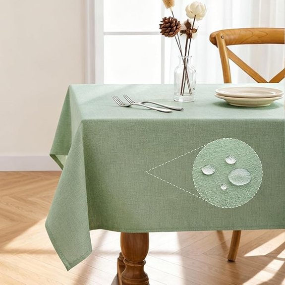 pureegg linen tablecloth sage green