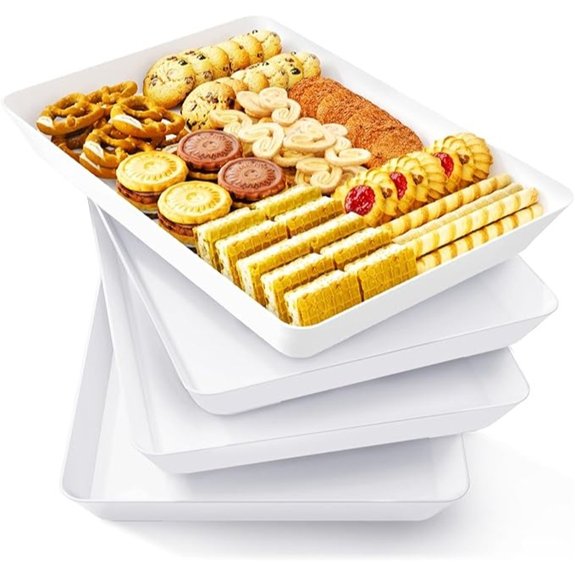 reusable white serving tray set