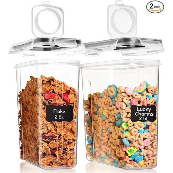 shazo airtight cereal containers two