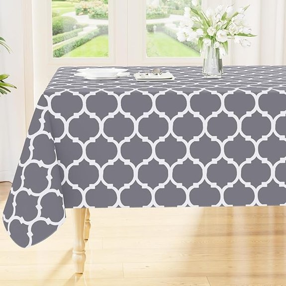 smiry grey waterproof vinyl tablecloth