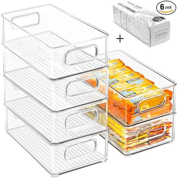 stackable clear organizer bins
