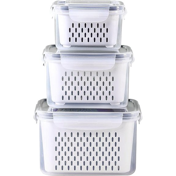 three pack fridge storage containers with lids
