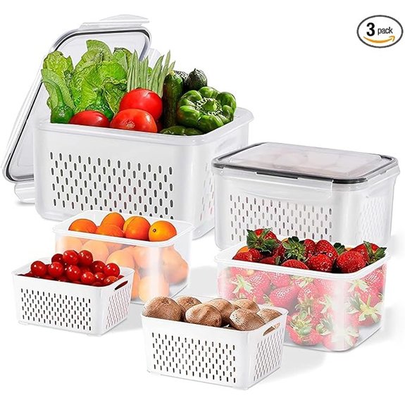 three piece airtight fruit storage