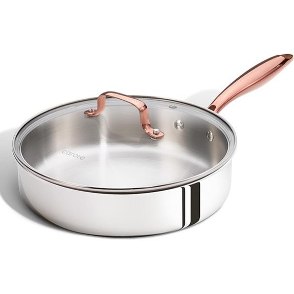 tri ply stainless deep frying pan