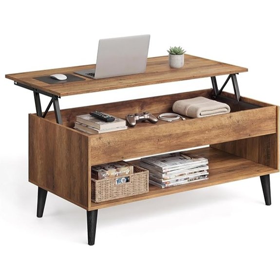vasagle lift top coffee table storage
