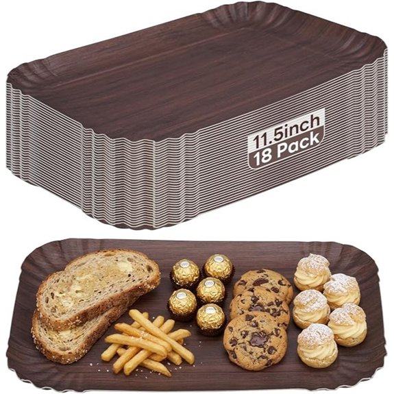 wood grain serving trays pack